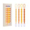 4 Pcs Yellow Baby Silicone Teething Pacifier Clip,One-Piece Design,Round Shape,Smooth Surface,BPA Free. view 1
