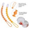 4 Pcs Yellow Baby Silicone Teething Pacifier Clip,One-Piece Design,Round Shape,Smooth Surface,BPA Free. view 2