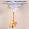 4 Pcs Yellow Baby Silicone Teething Pacifier Clip,One-Piece Design,Round Shape,Smooth Surface,BPA Free. view 4