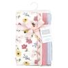 Hudson Baby Unisex Baby Cotton Flannel Burp Cloths, Soft Painted Floral 4 Pack, One Size view 2