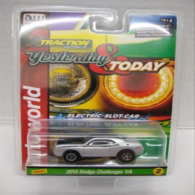 Auto World SC400-2B Yesterday & Today Series 2015 Challenger T/A HO Scale Electric Slot Car - Silver
