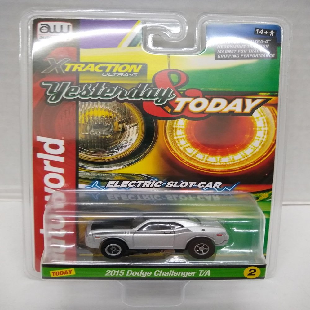 Auto World SC400-2B Yesterday & Today Series 2015 Challenger T/A HO Scale Electric Slot Car - Silver