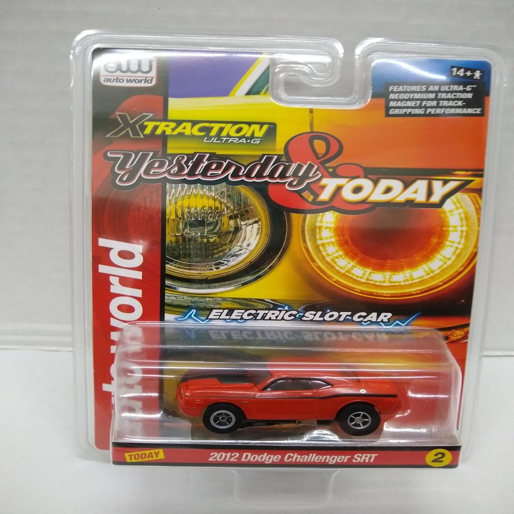 Auto World SC400-2A Yesterday & Today Series 2012 Challenger SRT HO Scale Electric Slot Car - Orange