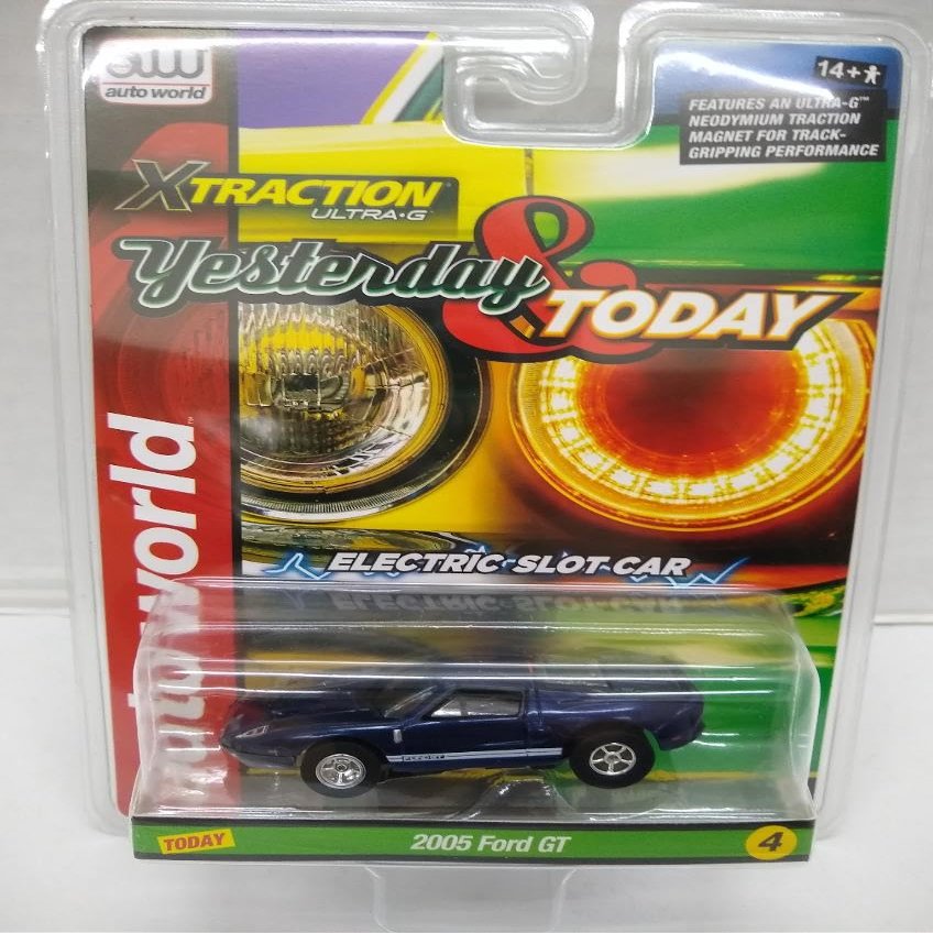 AW AUTO WORLD Auto World SC400-4B Yesterday & Today Series 2005 GT HO Scale Electric Slot Car - Blue