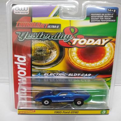 Auto World SC400-3B Yesterday & Today Series 1965 GT40 HO Scale Electric Slot Car - Blue
