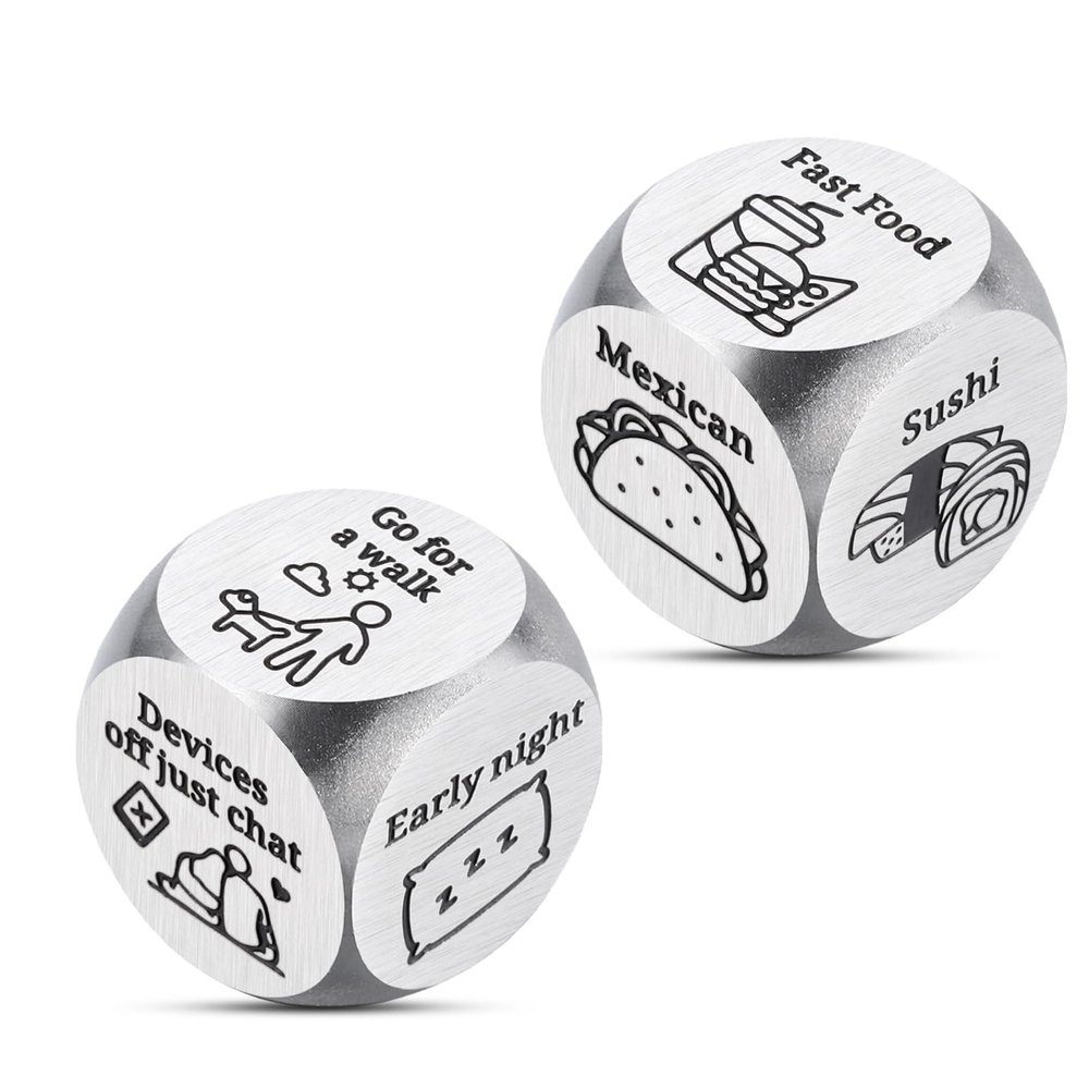 10th Tin Anniversary Wedding Gifts for Her Him Funny Valentines Gift for Couple Date Night Gifts Him Her Anniversary Presents Couples Date Night Gift Food Decision Dice Easter Basket Stuffers for Him