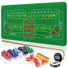Leyndo Craps Tabletop Game Set, Includes 35" x 70" Rubber Craps Tabletop Layout Mat, 36" Rattan Stick, Casino Grade AAA 19mm Dice, 3 Inch On/Off Buttons and 100 Poker Chips with Case view 1