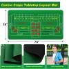 Leyndo Craps Tabletop Game Set, Includes 35" x 70" Rubber Craps Tabletop Layout Mat, 36" Rattan Stick, Casino Grade AAA 19mm Dice, 3 Inch On/Off Buttons and 100 Poker Chips with Case view 2