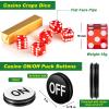 Leyndo Craps Tabletop Game Set, Includes 35" x 70" Rubber Craps Tabletop Layout Mat, 36" Rattan Stick, Casino Grade AAA 19mm Dice, 3 Inch On/Off Buttons and 100 Poker Chips with Case view 4