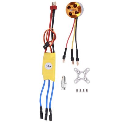 2 Pcs XXD 30A RC Brushless Motor Electric Speed Controller, A2212 KV1000 / KV1400 / KV2200 Brushless Motor for Remote Control Drone, ESC Yellow for Airplane Quadcopter Drone Model (A2212 KV1400)