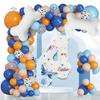 118pcs Blue & Orange 4th Birthday Balloon Garland Kit, Dog Paw Balloons Birthday Party Supplies Decorations view 1