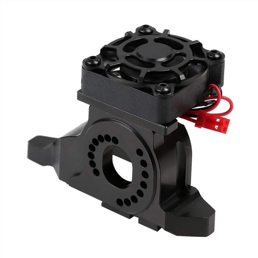 NINFE Upgrade Parts Compatible with TRX-4 1PCS Aluminum Alloy Motor Mount Heat Sink with Cooling Fan for 1/10 RC Crawler Car #8290 (Color : Black)