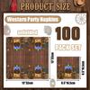 100Pcs Wild West Party Napkins - 13 x 13inch Paper Napkins for Western Birthday Party Decorations view 2