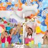 117Pcs Blue Birthday Party Supplies Balloons Garland Kit,White Dog Paw Balloons Arch for Blue Theme Happy Birthday Party Decorations view 3
