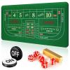 Leyndo Craps Tabletop Game Set, Includes 35"x70" Rubber Craps Tabletop Layout Mat, Casino Grade AAA 19mm Dice, 3 Inch On/Off Buttons for Casino Poker Nights Adults Only(Red) view 1