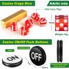Leyndo Craps Tabletop Game Set, Includes 35"x70" Rubber Craps Tabletop Layout Mat, Casino Grade AAA 19mm Dice, 3 Inch On/Off Buttons for Casino Poker Nights Adults Only(Red) view 3