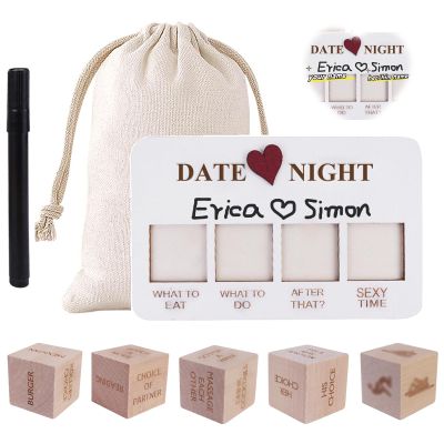 Date Night Dice,Couples Decision Dice for Romantic Ideas,Wooden Dating Fun dice, Love Dice, Date Ideas, Birthday Gifts for Boyfriend Girlfriend