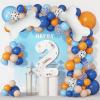 118pcs Blue & Orange 2nd Birthday Balloon Garland Kit, Dog Paw Balloons Birthday Party Supplies, DIY Blue Theme Party Decorations view 1