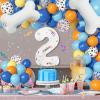 118pcs Blue & Orange 2nd Birthday Balloon Garland Kit, Dog Paw Balloons Birthday Party Supplies, DIY Blue Theme Party Decorations view 2