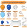 118pcs Blue & Orange 2nd Birthday Balloon Garland Kit, Dog Paw Balloons Birthday Party Supplies, DIY Blue Theme Party Decorations view 4
