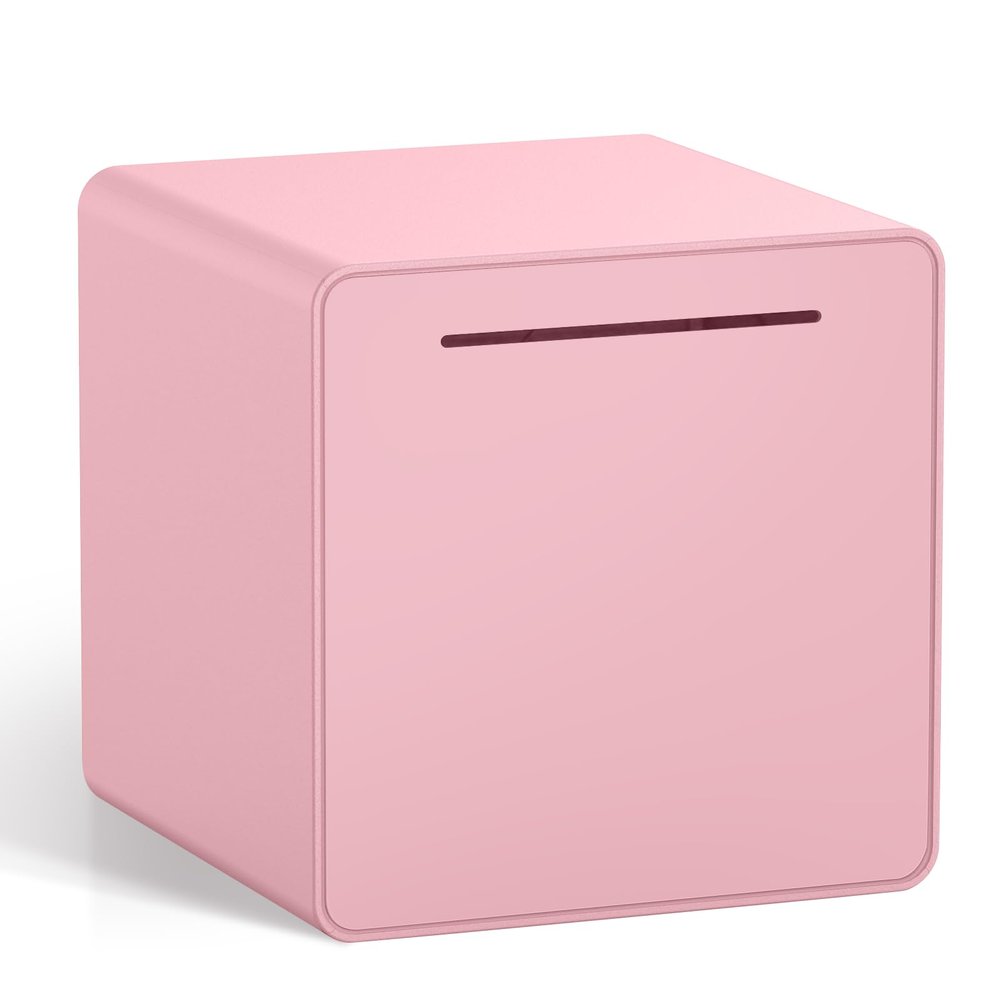 6" Piggy Bank for Adults for 2026 Savings, Must Break to Open Adult Piggy Bank for Cash, Interactive DIY Assembly Unopenable Money Savings Box (Pink)