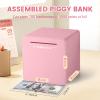 6" Piggy Bank for Adults for 2026 Savings, Must Break to Open Adult Piggy Bank for Cash, Interactive DIY Assembly Unopenable Money Savings Box (Pink) view 2