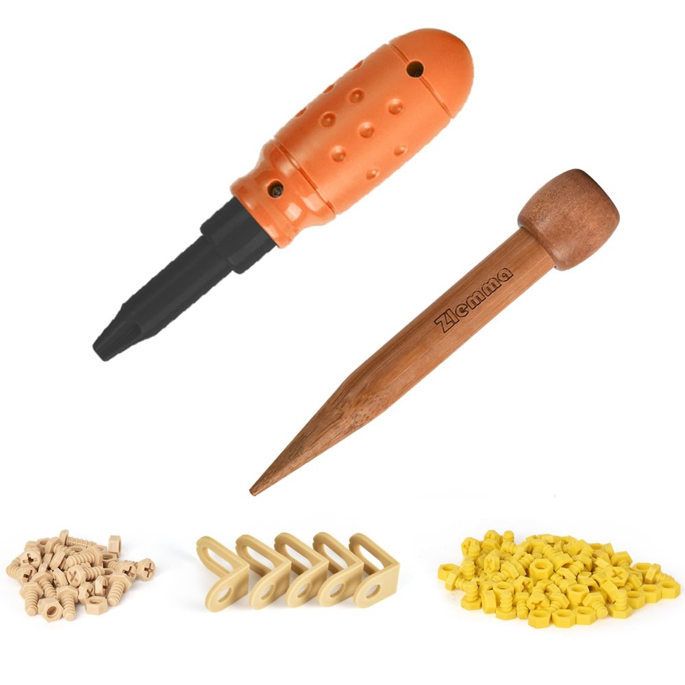 ZLemma Cardboard Construction Tool Kit 422 Pieces -Educational Toys for at-Home Play + Classroom Learning | Reusable Cardboard Tools for Kids