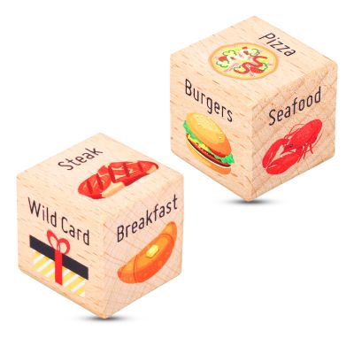 2PCS Food Dice Exchange Dice Valentines Gifts for Boyfriend Girlfriend Couple Galentines Day 5 Year Wood Anniversary Christmas Stocking Stuffers Santa Swap Gift Exchange Dices White Elephant