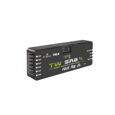 FrSky Twin SR8 Receiver Dual 2.4GHz TW Protocol 8 PWM Outputs SBUS in/Out Advanced Stabilization Black Box High-Precision Telemetry FBUS/S.Port OTA Update Full-Range RC Control