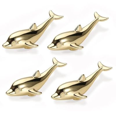 FJYDM Kitchen Closet Cabinet Knobs Wall Hanging Hook Drawer Pulls Gold Bird for Cupboards Dresser Home Decoration Door Handles (Color : B 4pcs)