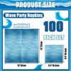 100Pcs Ocean Wave Napkins 13 x 13inch Blue Paper Napkins Sea Party Supplies Napkins for Beach Ocean Sea Party Birthday Baby Shower Under the Sea Beach Pool Theme view 2