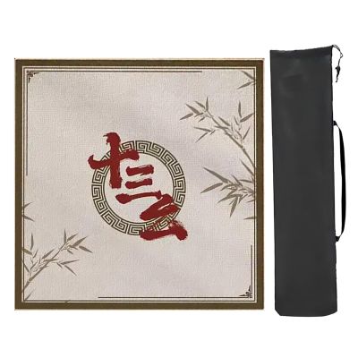 BSapp Mahjong Mat with Storage Bag, Mahjong Table Mat with Edge, Square Mahjong Mat Easy to Clean, for Mahjon Poker (Color : STYLE3, Size : 37.40x37.40in)