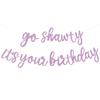BEISHIDA Light Purple Go Shawty It's Your Birthday Banner - NO DIY - Hip Hop Theme Glitter Happy Birthday Banner - Pre-Strung - Light Purple Rap Theme Happy Birthday Sign for Man Women birthday Party view 1
