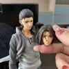 QAHEART Eren Jaeger Figure Model Statue - 30cm Standing Pose Anime Action Figure Sculpture, 2 Head Changeable, PVC Handmade Collectible Desktop Display Decoration view 2