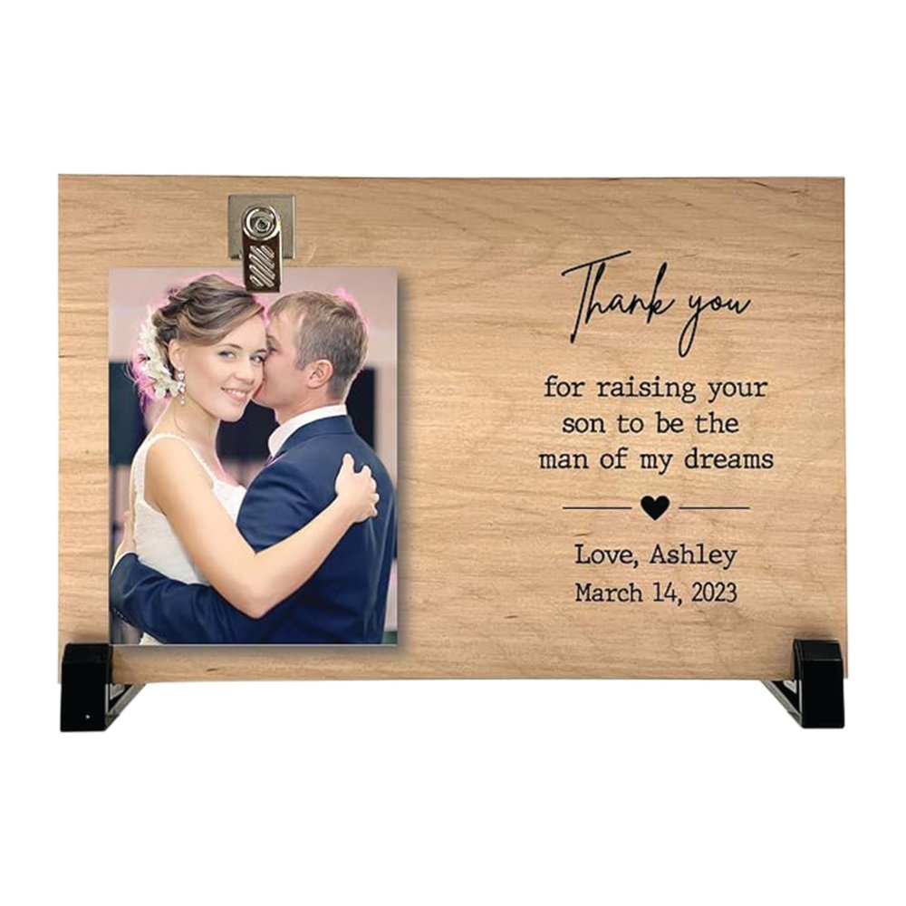 Florida-Funshine Thank You For Raising Your Son To Be The Man Of My Dreams Custom Wood Frame - Personalized Picture Frame - Personalized