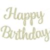 BEISHIDA Light Gold Happy Birthday Banner - 10Feet, Pre-Strung Glitter Sign, Backdrop & Decorations view 1