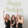 BEISHIDA Light Gold Happy Birthday Banner - 10Feet, Pre-Strung Glitter Sign, Backdrop & Decorations view 4