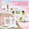 FINCOME Inflatable Bounce House for Kids, White Bounce House with Slide, Jumping Bouncy Castle for Kids Birthday Party, Wedding, Backyard Indoor/Outdoor White (with Blower) view 2