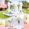 FINCOME Inflatable Bounce House for Kids, White Bounce House with Slide, Jumping Bouncy Castle for Kids Birthday Party, Wedding, Backyard Indoor/Outdoor White (with Blower) view 3