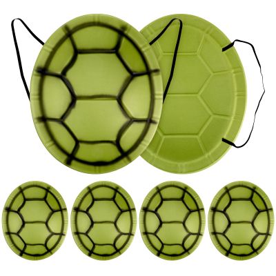 Abaodam 6Pcs EVA Turtle Shell Costume for Kids - Ninja Party Favors & Birthday Supplies - Soft Foam Tortoise Shell Backpack Prop for Dress Up, Role Play & School Projects (Green)