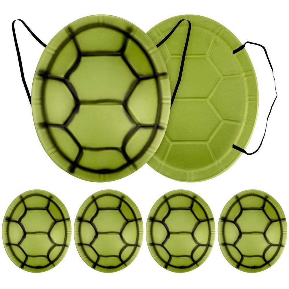 Abaodam 6Pcs EVA Turtle Shell Costume for Kids - Ninja Party Favors & Birthday Supplies - Soft Foam Tortoise Shell Backpack Prop for Dress Up, Role Play & School Projects (Green)
