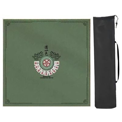 BSapp Mahjong Mat with Storage Bag, Mahjong Table Mat with Edge, Square Mahjong Mat Easy to Clean, for Mahjon Poker (Color : STYLE2, Size : 37.40x37.40in)