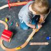 Vaguelly Wooden Train Track Expansion Toy Wooden Railway Track Accessories for Boys and and Motor Skills for Imaginative Play Scenes view 4
