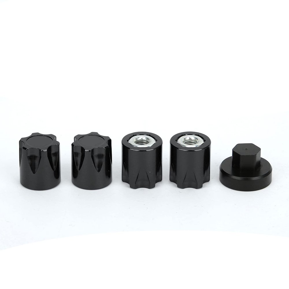 Pilipane RC Wheel Edge, M4 Wheel Edge Center hat Nut, Upgraded RC Wheel Edge Center hat Set of 4, M4 Nuts, Compatible with TRX4, Axial SCX10 (Black)