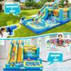 FINCOME Inflatable Bounce House, 10 in 1 Double Water Slide Bounce House with 750W Blower, Climbing Wall, Jumping, Water Gun, Splash Pool, Basketball Hoop for Kids Indoor Outdoor Backyard view 4