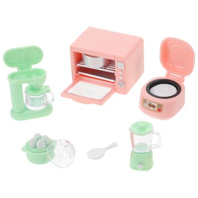 Abaodam Mini Kitchen Appliance Set Dollhouse Accessories Juicer Rice Cooker Oven Miniature Kitchen Utensils for Dollhouse Decor and Photography Props