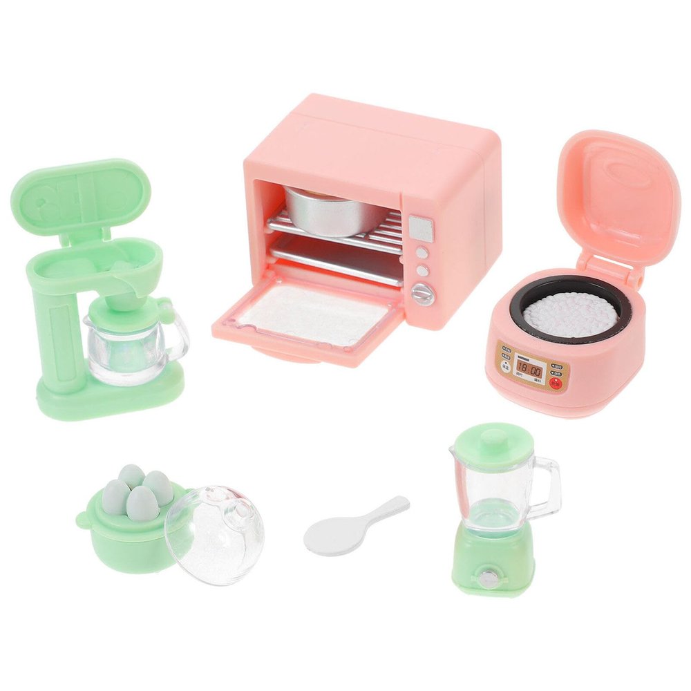 Abaodam Mini Kitchen Appliance Set Dollhouse Accessories Juicer Rice Cooker Oven Miniature Kitchen Utensils for Dollhouse Decor and Photography Props