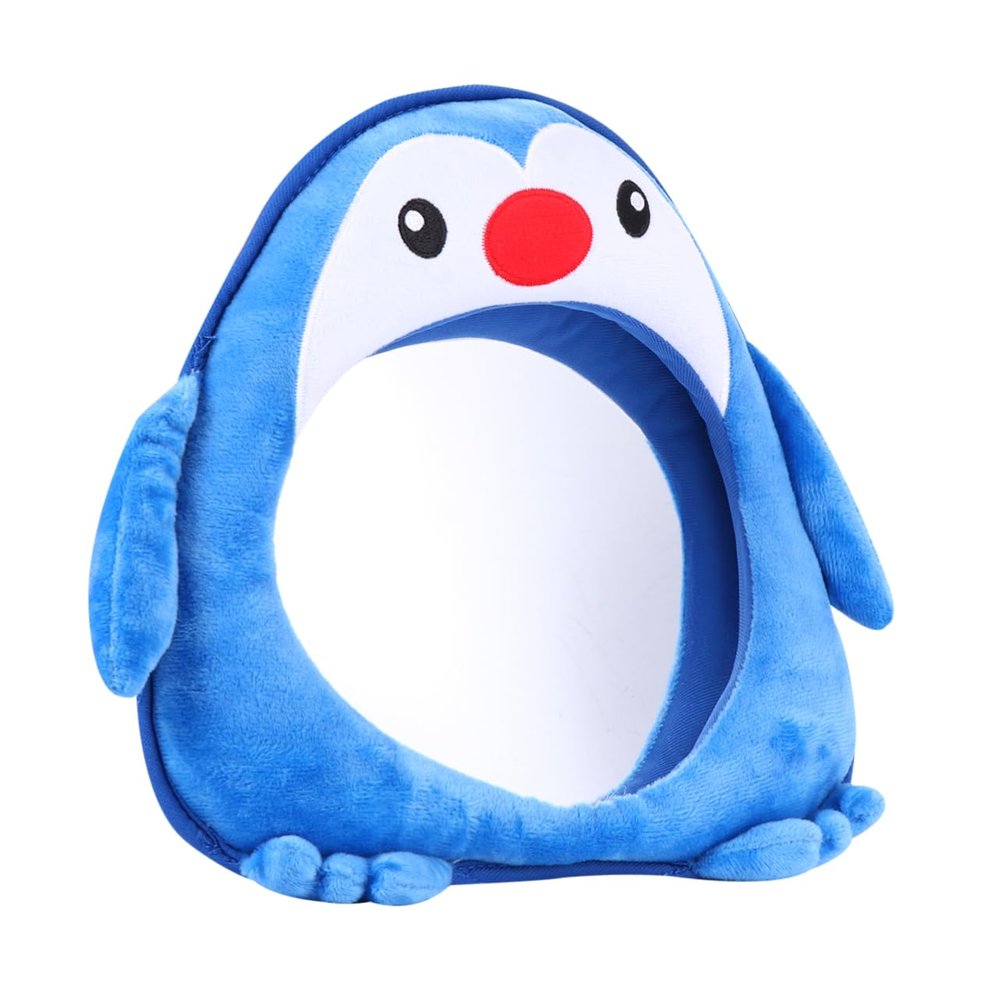 Abaodam 1pc Car Rear View Mirror Observation Mirror Penguin Shape Plush Acrylic Material