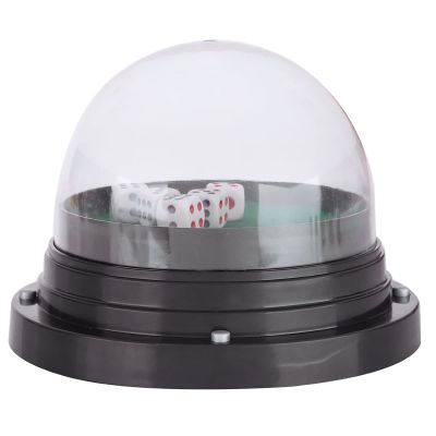 QANYEGN Automatic Dice Roller Cup, Automatic Lucky Dice Roller Cup Set, Black Transparent Plastic Cover Dice Roller for KTV Pub