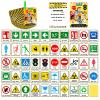 50PCS Signs Cognitive Cards for Kids,Cognitive Pictures Flash Cards for Identification, Portable Waterproof Flashcards for Children, Means of Design Learning view 1